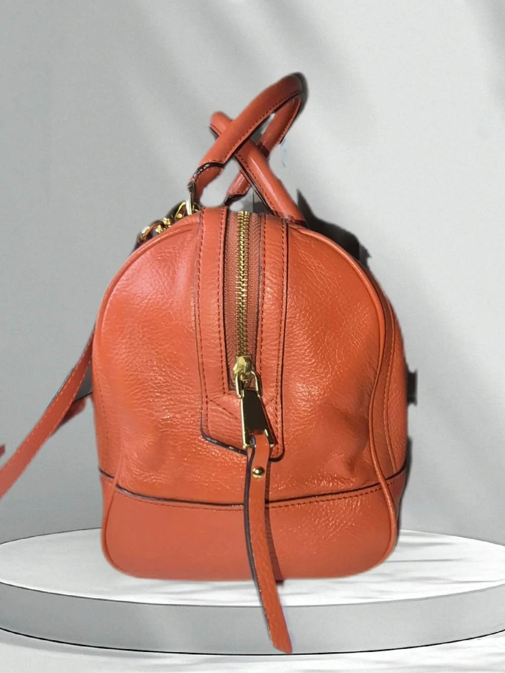 Banana Republic Pebbled Leather Satchel - Orange
